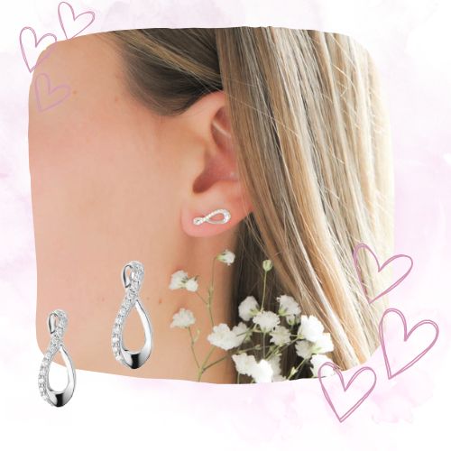 boucles d'oreilles infinity argent boucles d'oreilles puces forme infini en argent